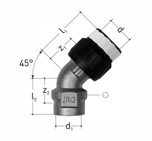 COUDE 45 PVC PRESSION FF D200